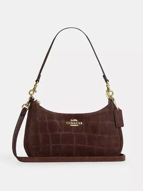 Coach soft Teri Shoulder Bag suede Crossbody handbag purse NWT